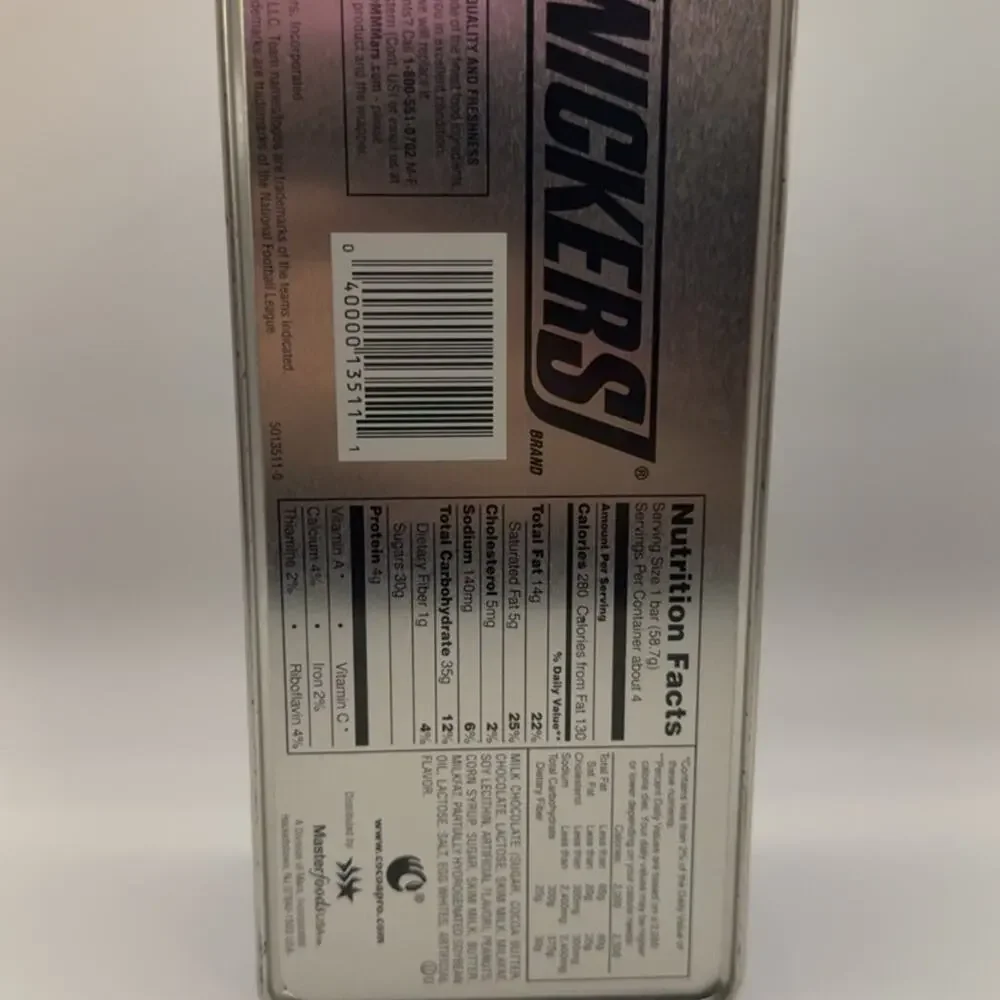 Snickers NFL Football Locker Container NFL Team Logos Pencil Case 9”